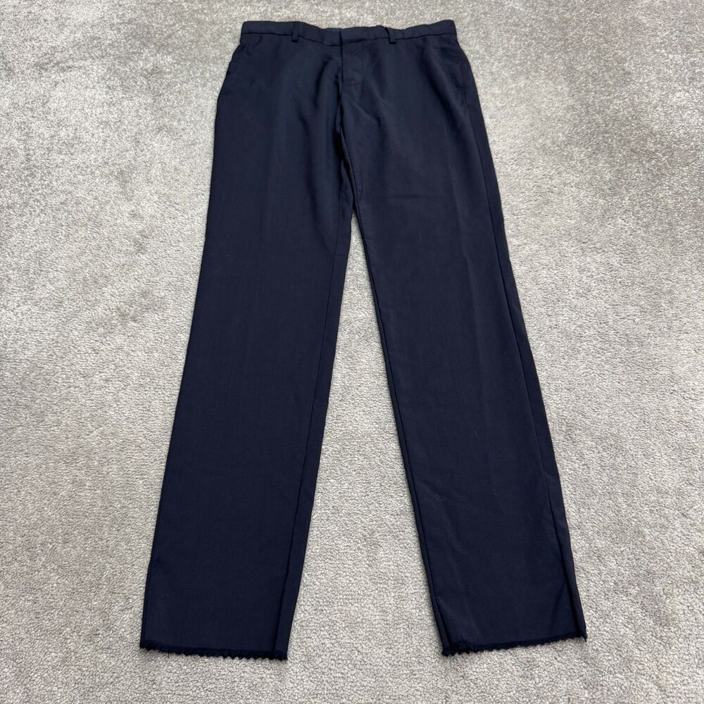 BOSS Hugo Boss Genesis4 Slim Fit Dress Pants Mens 30R Navy Blue Wool Unhemmed